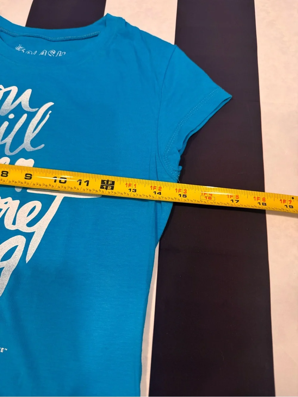 Splash Bright Blue Graphic Tee with White Script